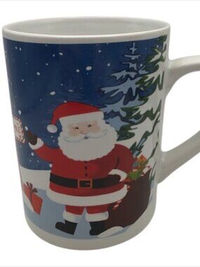 Ceramic Christmas Mug Santa Snowman Holiday Hot Chocolate Teacup NWT